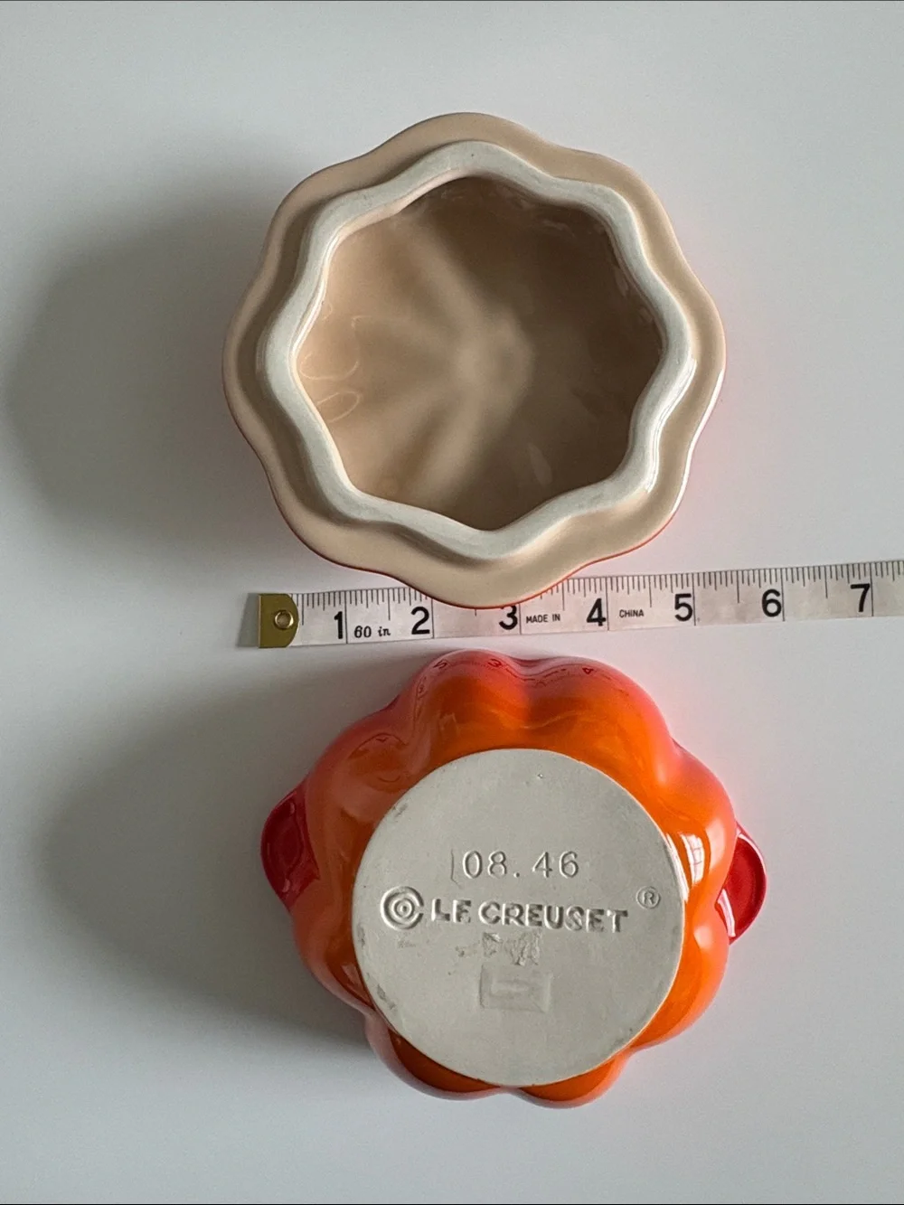 Le Creuset Stoneware Mini Pumpkin Cocotte Casserole Dish with Lid - Flame Orange